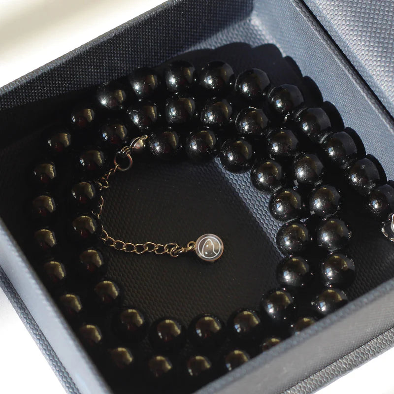 Black Tourmaline Beaded Necklace